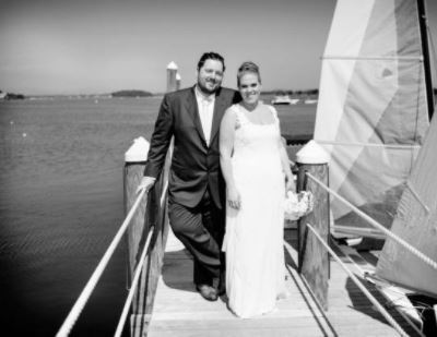Amanda Belichick with her husband Anthony Desantis at their wedding